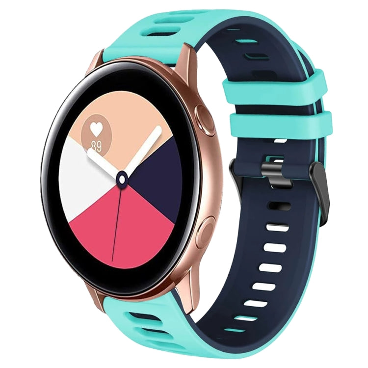 Dây đồng hồ silicone hai màu 20mm, Dành cho Samsung Galaxy Watch 4 Classic 42mm, Dành cho Samsung Galaxy Watch Active 2