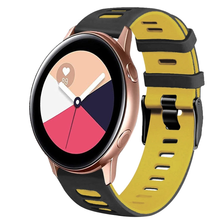 Dây đồng hồ silicone hai màu 20mm, Dành cho Samsung Galaxy Watch 4 Classic 42mm, Dành cho Samsung Galaxy Watch Active 2