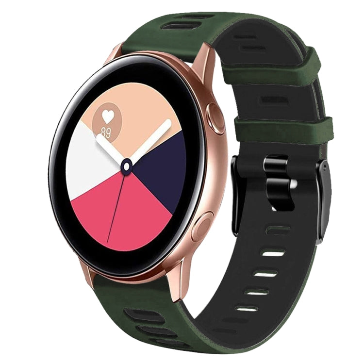 Dây đồng hồ silicone hai màu 20mm, Dành cho Samsung Galaxy Watch 4 Classic 42mm, Dành cho Samsung Galaxy Watch Active 2