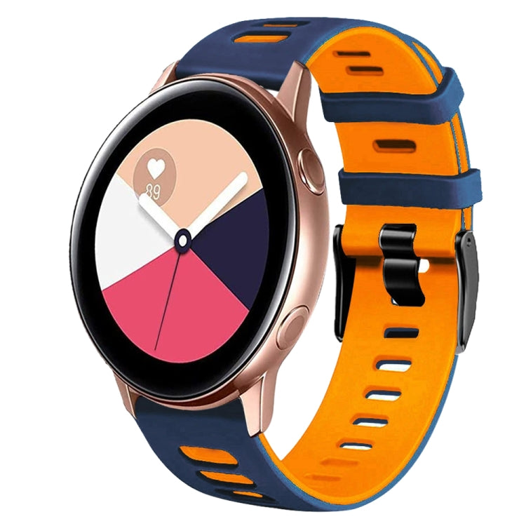 Dây đồng hồ silicone hai màu 20mm, Dành cho Samsung Galaxy Watch 4 Classic 42mm, Dành cho Samsung Galaxy Watch Active 2
