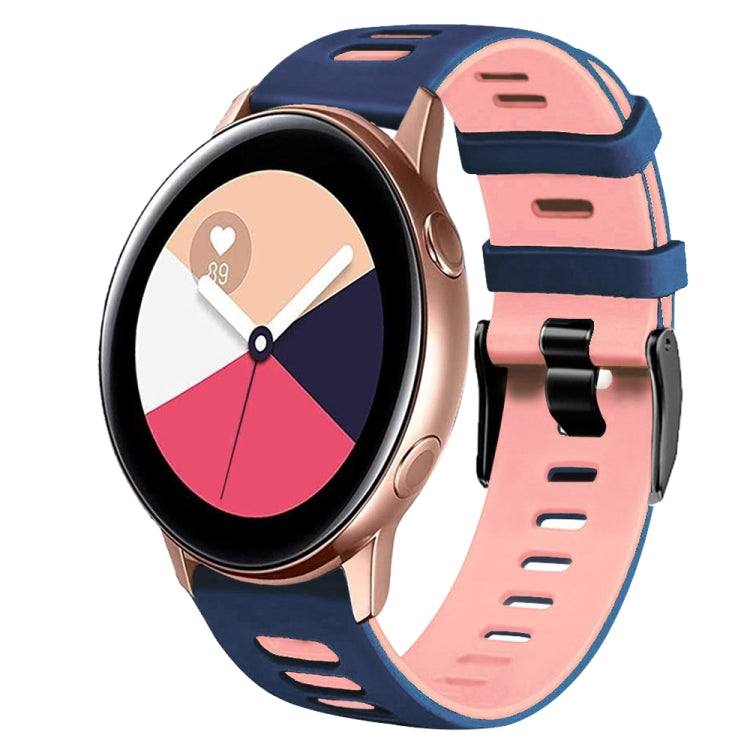 Dây đồng hồ silicone hai màu 20mm, Dành cho Samsung Galaxy Watch 4 Classic 42mm, Dành cho Samsung Galaxy Watch Active 2