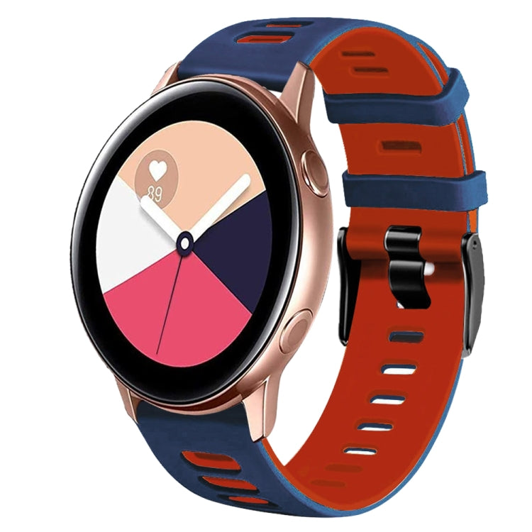 Dây đồng hồ silicone hai màu 20mm, Dành cho Samsung Galaxy Watch 4 Classic 42mm, Dành cho Samsung Galaxy Watch Active 2