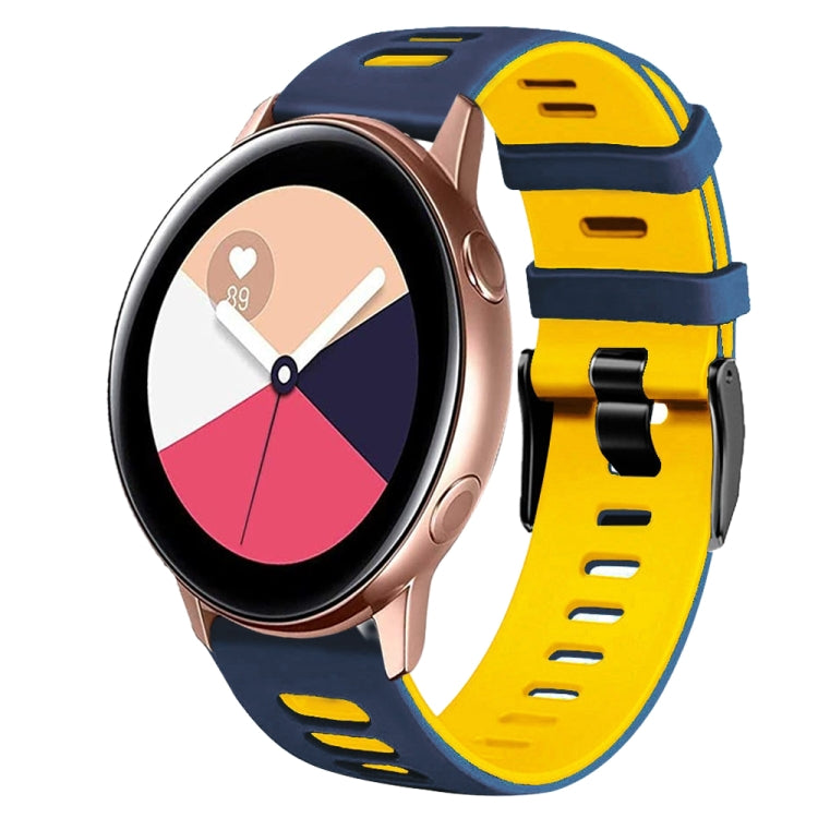 Dây đồng hồ silicone hai màu 20mm, Dành cho Samsung Galaxy Watch 4 Classic 42mm, Dành cho Samsung Galaxy Watch Active 2