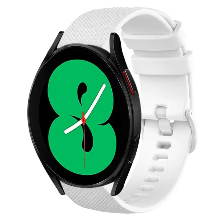 Dây đồng hồ silicone màu trơn kẻ ca-rô 20mm, Dành cho Samsung Galaxy Watch4 44mm, Dành cho Samsung Galaxy Watch4 Classic 46mm, Dành cho Samsung Galaxy Watch4 Classic 42mm, Dành cho Samsung Galaxy Watch Active 2