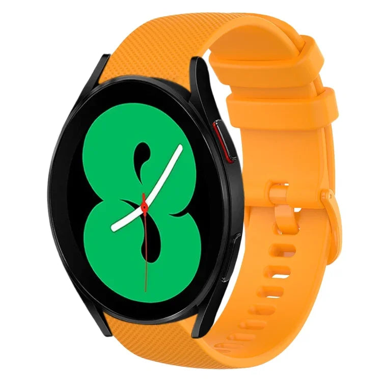 Dây đồng hồ silicone màu trơn kẻ ca-rô 20mm, Dành cho Samsung Galaxy Watch4 44mm, Dành cho Samsung Galaxy Watch4 Classic 46mm, Dành cho Samsung Galaxy Watch4 Classic 42mm, Dành cho Samsung Galaxy Watch Active 2