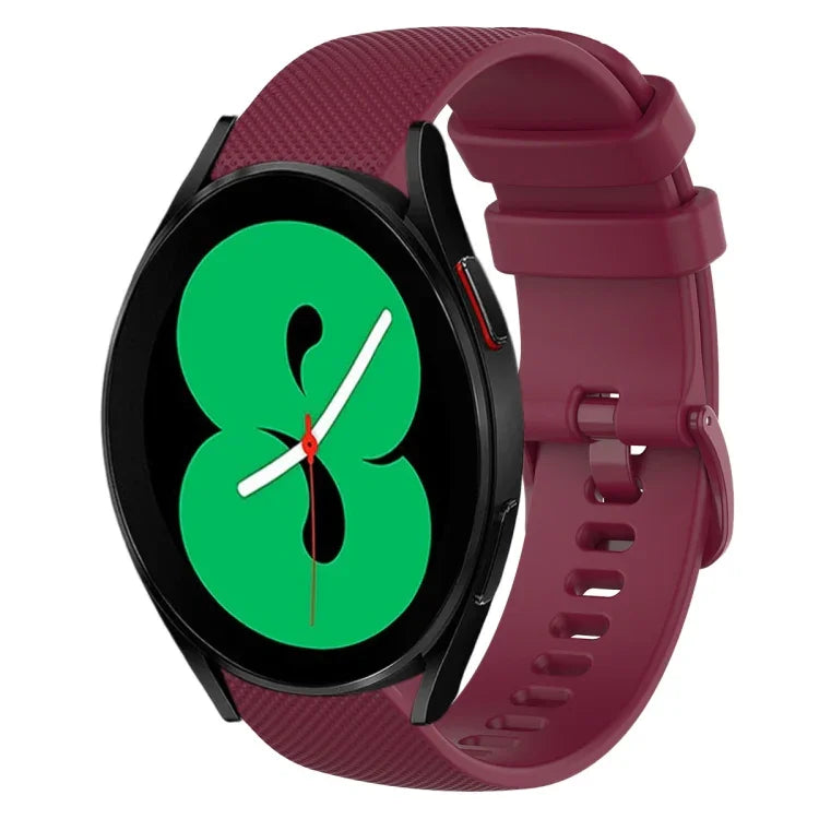 Dây đồng hồ silicone màu trơn kẻ ca-rô 20mm, Dành cho Samsung Galaxy Watch4 44mm, Dành cho Samsung Galaxy Watch4 Classic 46mm, Dành cho Samsung Galaxy Watch4 Classic 42mm, Dành cho Samsung Galaxy Watch Active 2