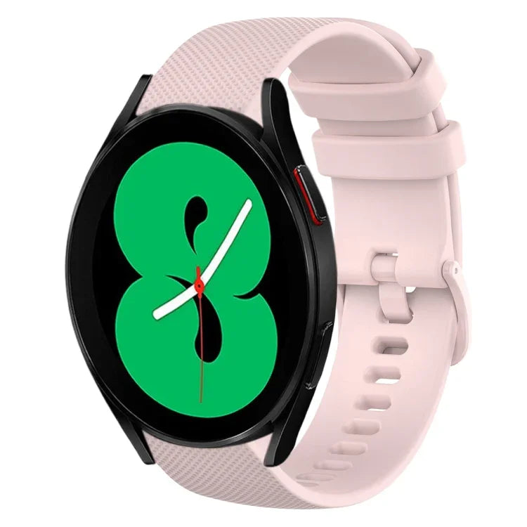 Dây đồng hồ silicone màu trơn kẻ ca-rô 20mm, Dành cho Samsung Galaxy Watch4 44mm, Dành cho Samsung Galaxy Watch4 Classic 46mm, Dành cho Samsung Galaxy Watch4 Classic 42mm, Dành cho Samsung Galaxy Watch Active 2