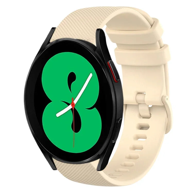 Dây đồng hồ silicone màu trơn kẻ ca-rô 20mm, Dành cho Samsung Galaxy Watch4 44mm, Dành cho Samsung Galaxy Watch4 Classic 46mm, Dành cho Samsung Galaxy Watch4 Classic 42mm, Dành cho Samsung Galaxy Watch Active 2