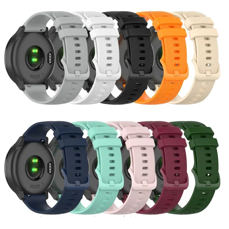 Dây đồng hồ silicone màu trơn kẻ ca-rô 20mm, Dành cho Samsung Galaxy Watch4 44mm, Dành cho Samsung Galaxy Watch4 Classic 46mm, Dành cho Samsung Galaxy Watch4 Classic 42mm, Dành cho Samsung Galaxy Watch Active 2