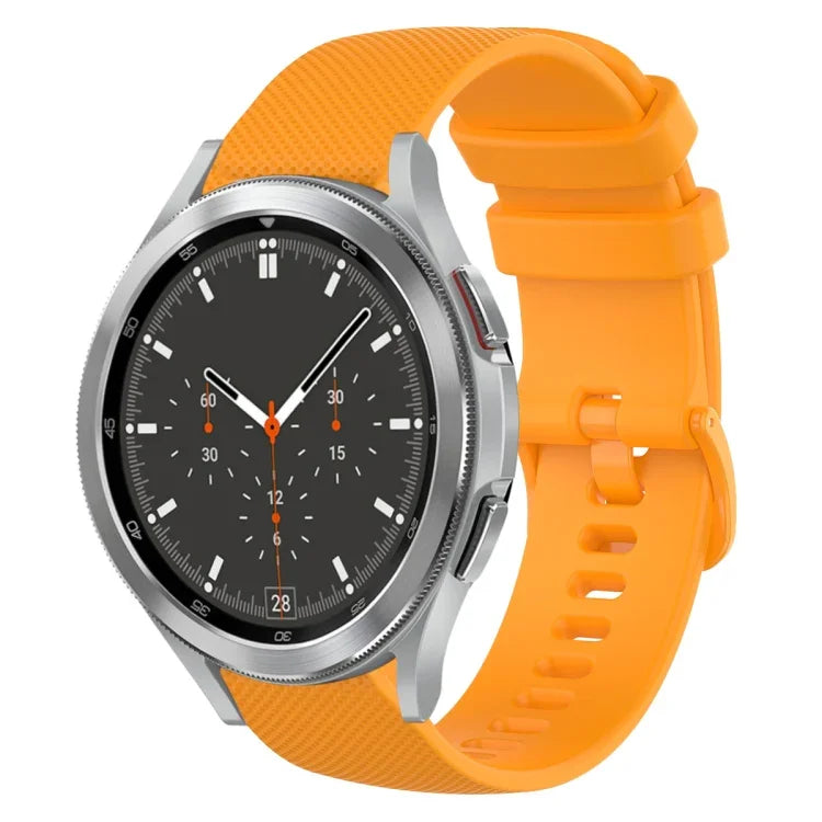 Dây đồng hồ silicone màu trơn kẻ ca-rô 20mm, Dành cho Samsung Galaxy Watch4 44mm, Dành cho Samsung Galaxy Watch4 Classic 46mm, Dành cho Samsung Galaxy Watch4 Classic 42mm, Dành cho Samsung Galaxy Watch Active 2