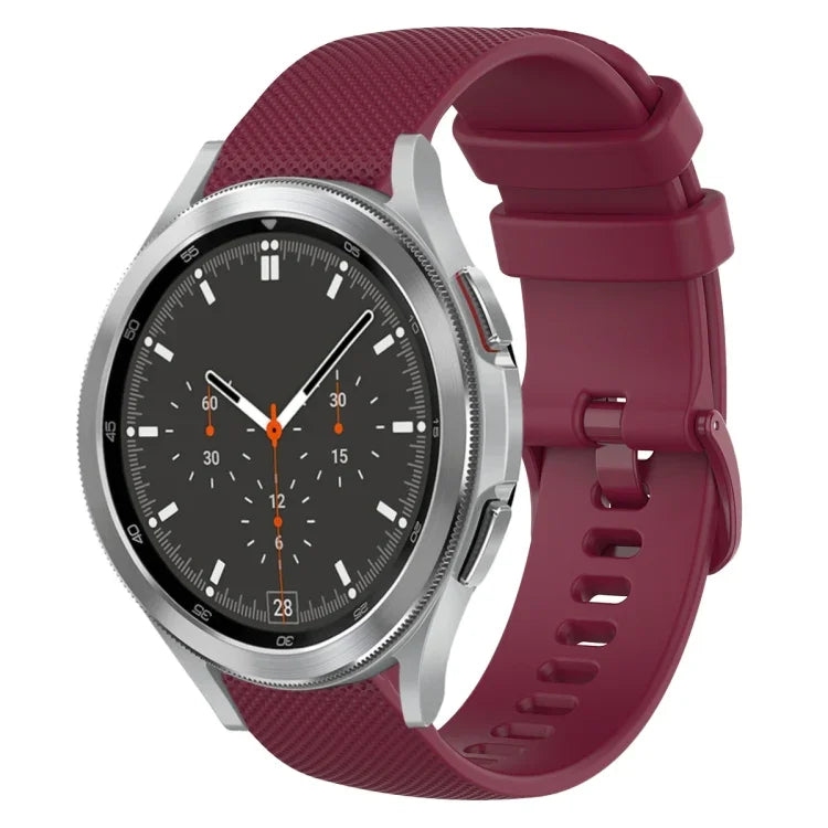 Dây đồng hồ silicone màu trơn kẻ ca-rô 20mm, Dành cho Samsung Galaxy Watch4 44mm, Dành cho Samsung Galaxy Watch4 Classic 46mm, Dành cho Samsung Galaxy Watch4 Classic 42mm, Dành cho Samsung Galaxy Watch Active 2