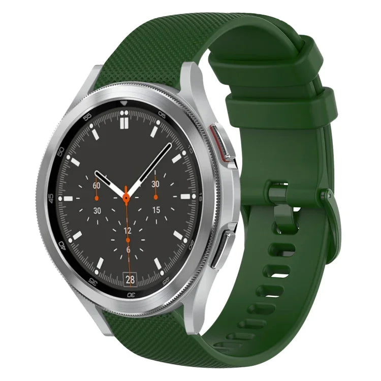 Dây đồng hồ silicone màu trơn kẻ ca-rô 20mm, Dành cho Samsung Galaxy Watch4 44mm, Dành cho Samsung Galaxy Watch4 Classic 46mm, Dành cho Samsung Galaxy Watch4 Classic 42mm, Dành cho Samsung Galaxy Watch Active 2