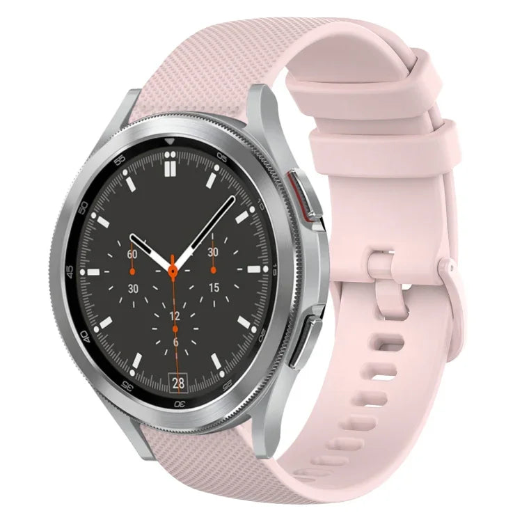 Dây đồng hồ silicone màu trơn kẻ ca-rô 20mm, Dành cho Samsung Galaxy Watch4 44mm, Dành cho Samsung Galaxy Watch4 Classic 46mm, Dành cho Samsung Galaxy Watch4 Classic 42mm, Dành cho Samsung Galaxy Watch Active 2