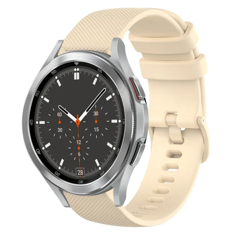 Dây đồng hồ silicone màu trơn kẻ ca-rô 20mm, Dành cho Samsung Galaxy Watch4 44mm, Dành cho Samsung Galaxy Watch4 Classic 46mm, Dành cho Samsung Galaxy Watch4 Classic 42mm, Dành cho Samsung Galaxy Watch Active 2