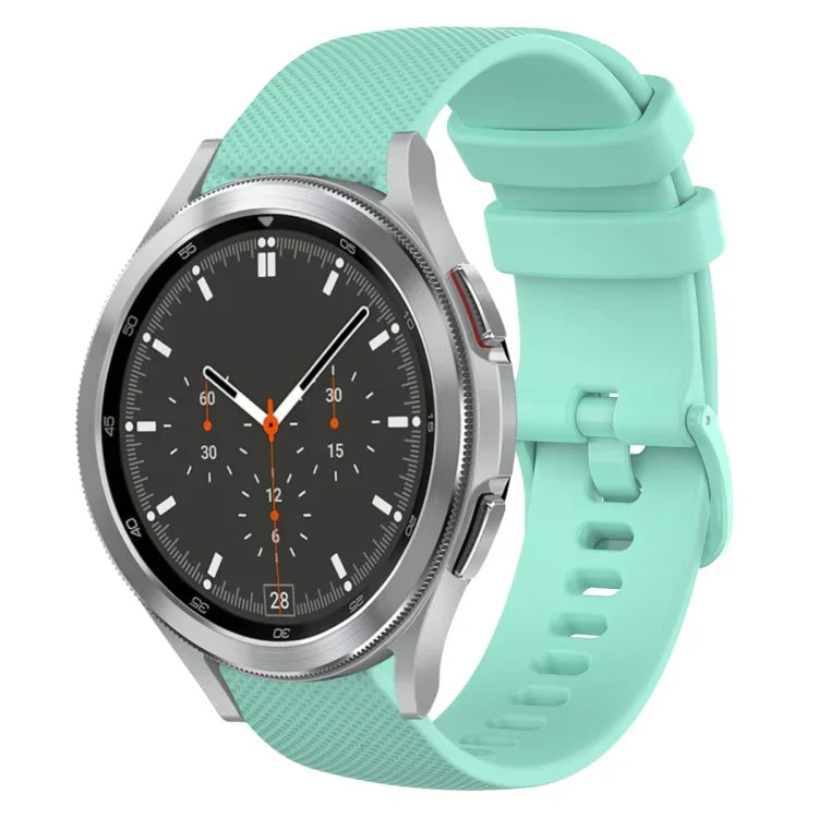 Dây đồng hồ silicone màu trơn kẻ ca-rô 20mm, Dành cho Samsung Galaxy Watch4 44mm, Dành cho Samsung Galaxy Watch4 Classic 46mm, Dành cho Samsung Galaxy Watch4 Classic 42mm, Dành cho Samsung Galaxy Watch Active 2
