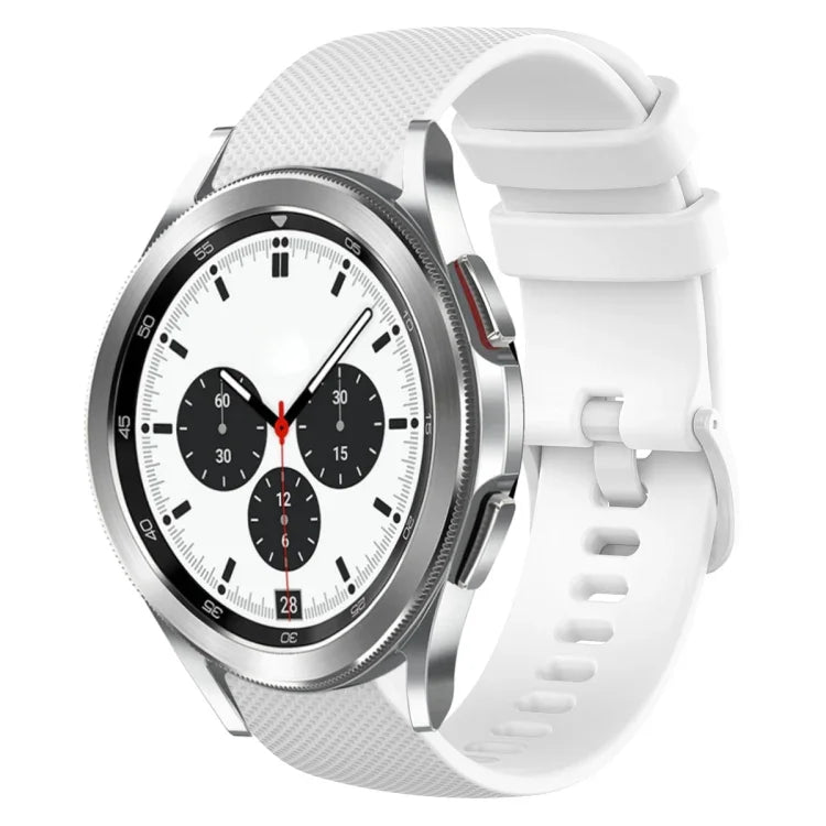 Dây đồng hồ silicone màu trơn kẻ ca-rô 20mm, Dành cho Samsung Galaxy Watch4 44mm, Dành cho Samsung Galaxy Watch4 Classic 46mm, Dành cho Samsung Galaxy Watch4 Classic 42mm, Dành cho Samsung Galaxy Watch Active 2