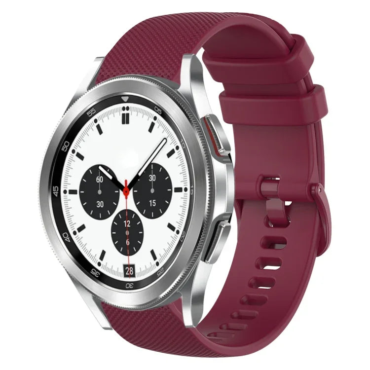 Dây đồng hồ silicone màu trơn kẻ ca-rô 20mm, Dành cho Samsung Galaxy Watch4 44mm, Dành cho Samsung Galaxy Watch4 Classic 46mm, Dành cho Samsung Galaxy Watch4 Classic 42mm, Dành cho Samsung Galaxy Watch Active 2