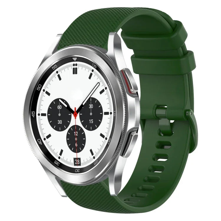 Dây đồng hồ silicone màu trơn kẻ ca-rô 20mm, Dành cho Samsung Galaxy Watch4 44mm, Dành cho Samsung Galaxy Watch4 Classic 46mm, Dành cho Samsung Galaxy Watch4 Classic 42mm, Dành cho Samsung Galaxy Watch Active 2