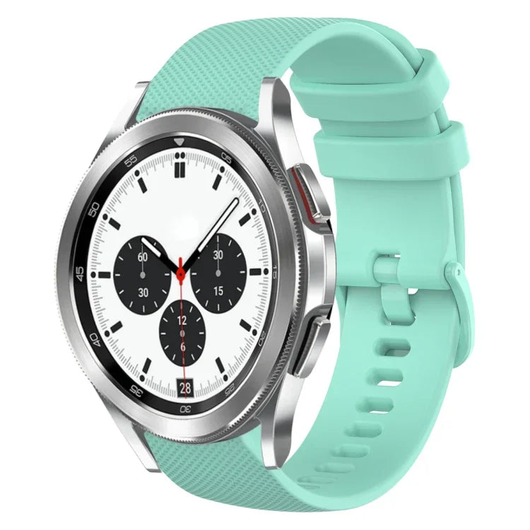 Dây đồng hồ silicone màu trơn kẻ ca-rô 20mm, Dành cho Samsung Galaxy Watch4 44mm, Dành cho Samsung Galaxy Watch4 Classic 46mm, Dành cho Samsung Galaxy Watch4 Classic 42mm, Dành cho Samsung Galaxy Watch Active 2