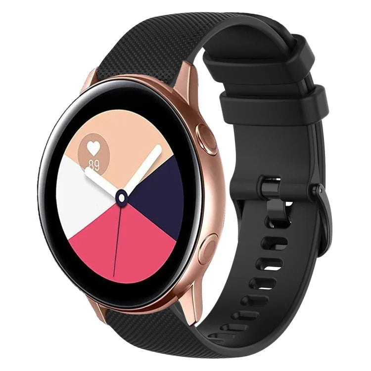 Dây đồng hồ silicone màu trơn kẻ ca-rô 20mm, Dành cho Samsung Galaxy Watch4 44mm, Dành cho Samsung Galaxy Watch4 Classic 46mm, Dành cho Samsung Galaxy Watch4 Classic 42mm, Dành cho Samsung Galaxy Watch Active 2