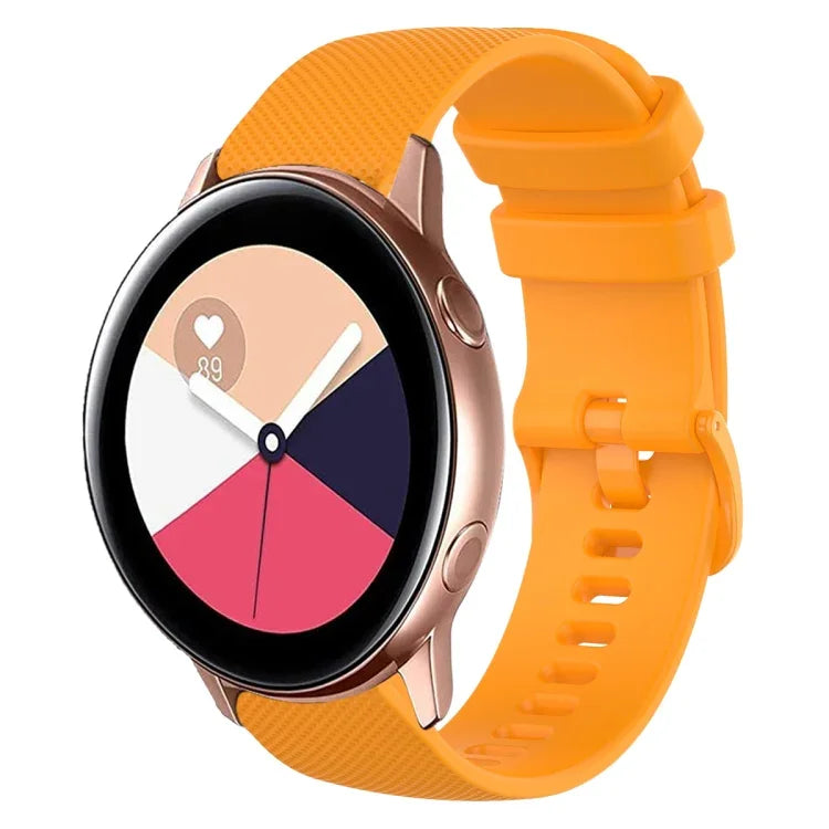 Dây đồng hồ silicone màu trơn kẻ ca-rô 20mm, Dành cho Samsung Galaxy Watch4 44mm, Dành cho Samsung Galaxy Watch4 Classic 46mm, Dành cho Samsung Galaxy Watch4 Classic 42mm, Dành cho Samsung Galaxy Watch Active 2