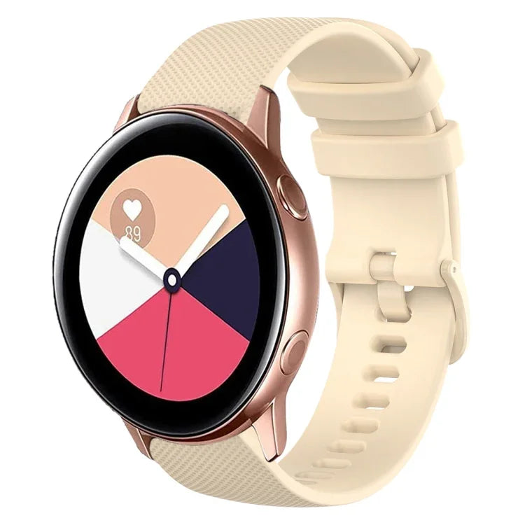 Dây đồng hồ silicone màu trơn kẻ ca-rô 20mm, Dành cho Samsung Galaxy Watch4 44mm, Dành cho Samsung Galaxy Watch4 Classic 46mm, Dành cho Samsung Galaxy Watch4 Classic 42mm, Dành cho Samsung Galaxy Watch Active 2