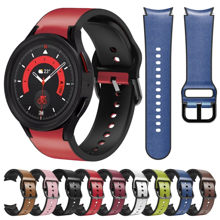 Dây đồng hồ da dán silicone 20mm, Dành cho Samsung Galaxy Watch 5 40mm, Dành cho Samsung Galaxy Watch 5 44mm, Dành cho Samsung Galaxy Watch 5 Pro 45mm, Dành cho Samsung Galaxy Watch 4 40mm, Dành cho Samsung Galaxy Watch 4 44mm