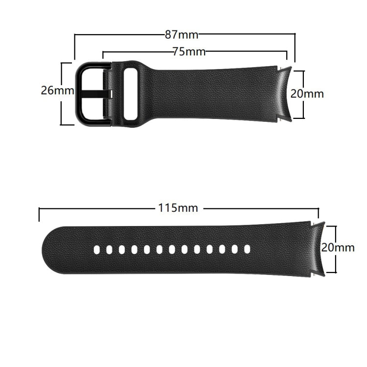 Dây đồng hồ da dán silicone 20mm, Dành cho Samsung Galaxy Watch 5 40mm, Dành cho Samsung Galaxy Watch 5 44mm, Dành cho Samsung Galaxy Watch 5 Pro 45mm, Dành cho Samsung Galaxy Watch 4 40mm, Dành cho Samsung Galaxy Watch 4 44mm