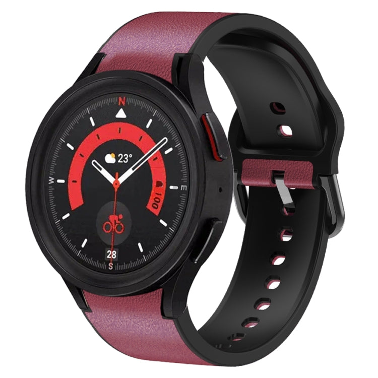 Dây đồng hồ da dán silicone 20mm, Dành cho Samsung Galaxy Watch 5 40mm, Dành cho Samsung Galaxy Watch 5 44mm, Dành cho Samsung Galaxy Watch 5 Pro 45mm, Dành cho Samsung Galaxy Watch 4 40mm, Dành cho Samsung Galaxy Watch 4 44mm