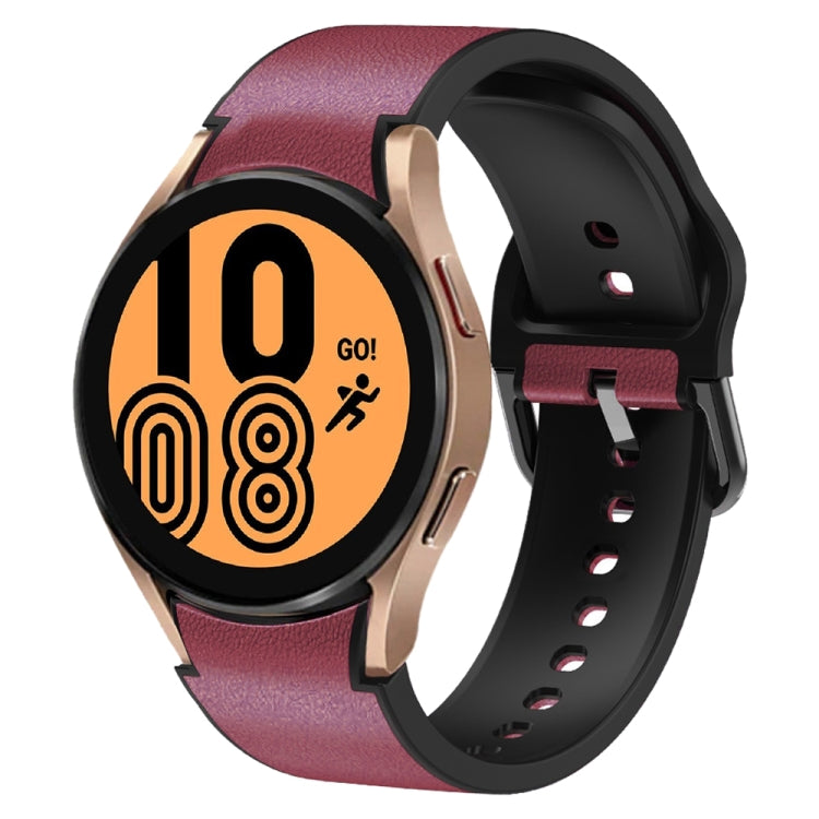 Dây đồng hồ da dán silicone 20mm, Dành cho Samsung Galaxy Watch 5 40mm, Dành cho Samsung Galaxy Watch 5 44mm, Dành cho Samsung Galaxy Watch 5 Pro 45mm, Dành cho Samsung Galaxy Watch 4 40mm, Dành cho Samsung Galaxy Watch 4 44mm