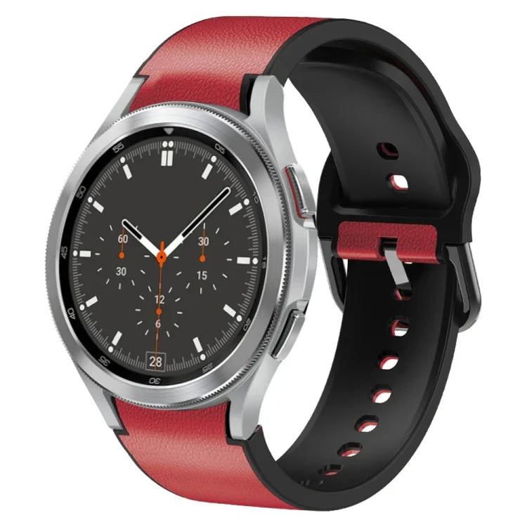 Dây đồng hồ da dán silicone 20mm, Dành cho Samsung Galaxy Watch 4 Classic 46mm, Dành cho Samsung Galaxy Watch 4 Classic 42mm, Dành cho Samsung Galaxy Watch Active 2