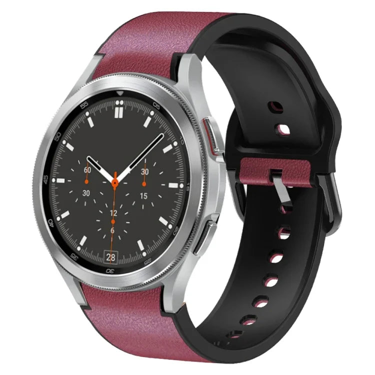 Dây đồng hồ da dán silicone 20mm, Dành cho Samsung Galaxy Watch 4 Classic 46mm, Dành cho Samsung Galaxy Watch 4 Classic 42mm, Dành cho Samsung Galaxy Watch Active 2