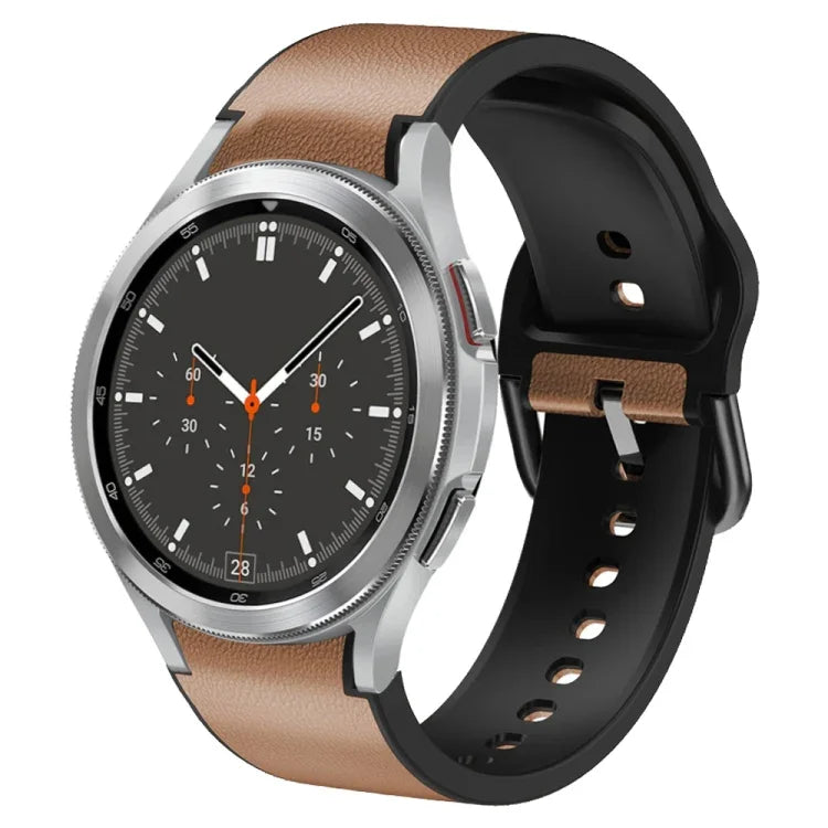 Dây đồng hồ da dán silicone 20mm, Dành cho Samsung Galaxy Watch 4 Classic 46mm, Dành cho Samsung Galaxy Watch 4 Classic 42mm, Dành cho Samsung Galaxy Watch Active 2
