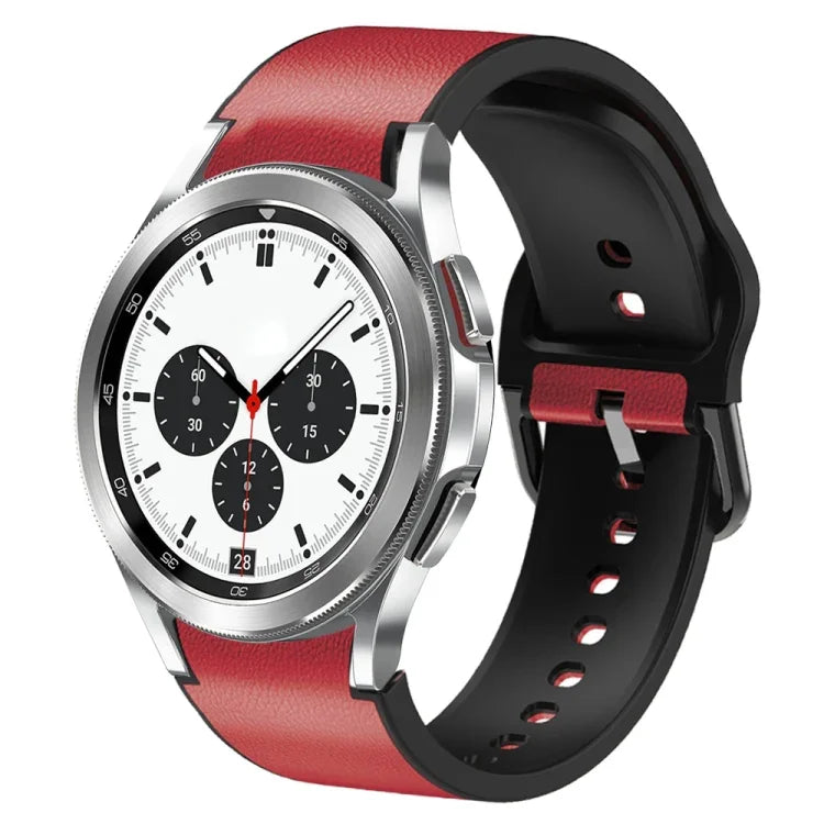 Dây đồng hồ da dán silicone 20mm, Dành cho Samsung Galaxy Watch 4 Classic 46mm, Dành cho Samsung Galaxy Watch 4 Classic 42mm, Dành cho Samsung Galaxy Watch Active 2