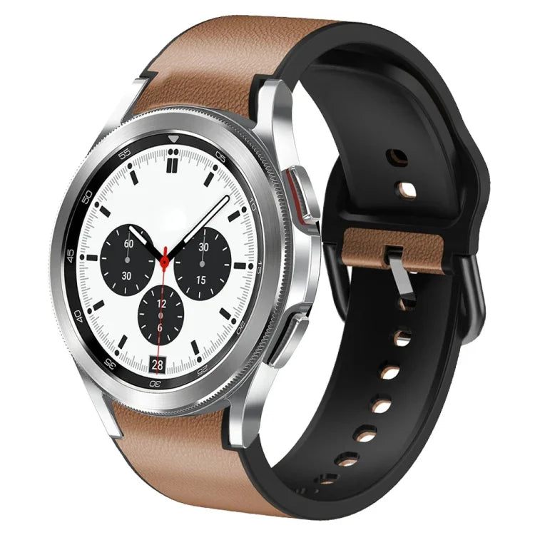 Dây đồng hồ da dán silicone 20mm, Dành cho Samsung Galaxy Watch 4 Classic 46mm, Dành cho Samsung Galaxy Watch 4 Classic 42mm, Dành cho Samsung Galaxy Watch Active 2