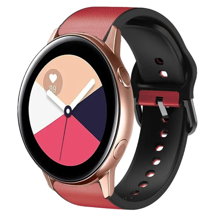 Dây đồng hồ da dán silicone 20mm, Dành cho Samsung Galaxy Watch 4 Classic 46mm, Dành cho Samsung Galaxy Watch 4 Classic 42mm, Dành cho Samsung Galaxy Watch Active 2