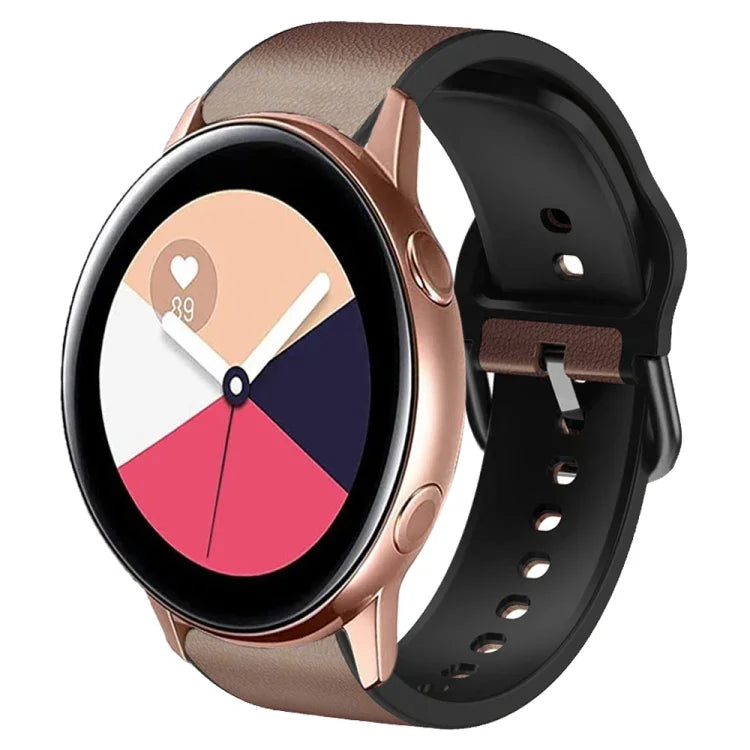 Dây đồng hồ da dán silicone 20mm, Dành cho Samsung Galaxy Watch 4 Classic 46mm, Dành cho Samsung Galaxy Watch 4 Classic 42mm, Dành cho Samsung Galaxy Watch Active 2