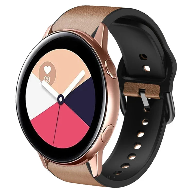 Dây đồng hồ da dán silicone 20mm, Dành cho Samsung Galaxy Watch 4 Classic 46mm, Dành cho Samsung Galaxy Watch 4 Classic 42mm, Dành cho Samsung Galaxy Watch Active 2