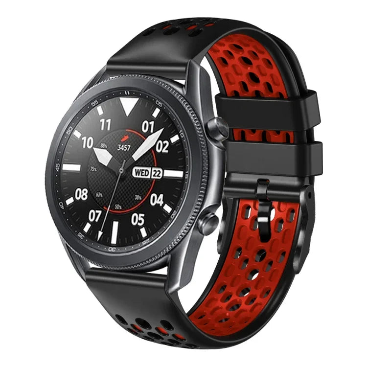 Dây đồng hồ silicone thoáng khí hai màu 22mm, dành cho Samsung Galaxy Watch3 45mm, Samsung Galaxy Watch 46mm, Samsung Gear S3 Classic, Samsung Gear S3 Frontier