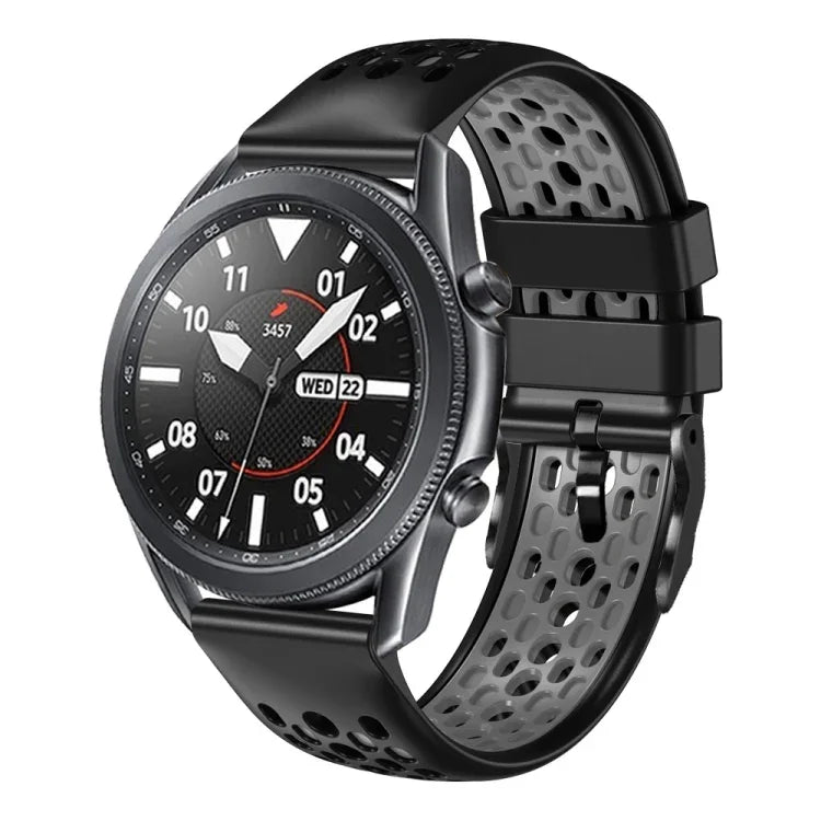 Dây đồng hồ silicone thoáng khí hai màu 22mm, dành cho Samsung Galaxy Watch3 45mm, Samsung Galaxy Watch 46mm, Samsung Gear S3 Classic, Samsung Gear S3 Frontier
