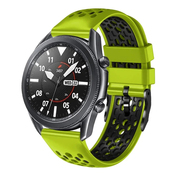 Dây đồng hồ silicone thoáng khí hai màu 22mm, dành cho Samsung Galaxy Watch3 45mm, Samsung Galaxy Watch 46mm, Samsung Gear S3 Classic, Samsung Gear S3 Frontier