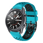 Dây đồng hồ silicone thoáng khí hai màu 22mm, dành cho Samsung Galaxy Watch3 45mm, Samsung Galaxy Watch 46mm, Samsung Gear S3 Classic, Samsung Gear S3 Frontier