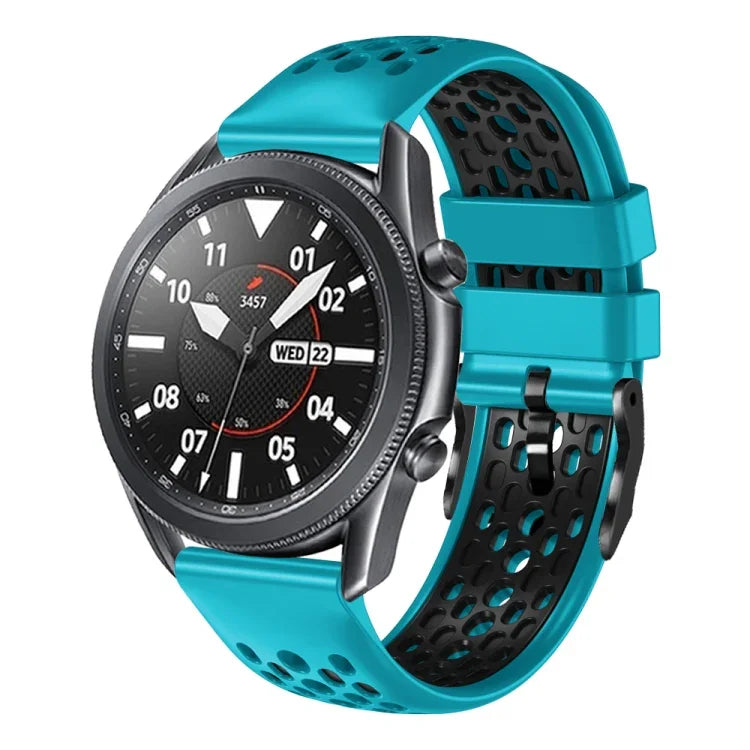 Dây đồng hồ silicone thoáng khí hai màu 22mm, dành cho Samsung Galaxy Watch3 45mm, Samsung Galaxy Watch 46mm, Samsung Gear S3 Classic, Samsung Gear S3 Frontier