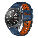 Dây đồng hồ silicone thoáng khí hai màu 22mm, dành cho Samsung Galaxy Watch3 45mm, Samsung Galaxy Watch 46mm, Samsung Gear S3 Classic, Samsung Gear S3 Frontier