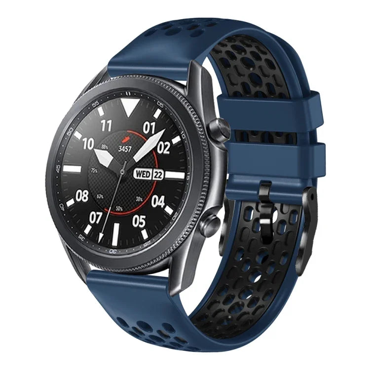 Dây đồng hồ silicone thoáng khí hai màu 22mm, dành cho Samsung Galaxy Watch3 45mm, Samsung Galaxy Watch 46mm, Samsung Gear S3 Classic, Samsung Gear S3 Frontier