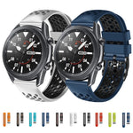 Dây đồng hồ silicone thoáng khí hai màu 22mm, dành cho Samsung Galaxy Watch3 45mm, Samsung Galaxy Watch 46mm, Samsung Gear S3 Classic, Samsung Gear S3 Frontier