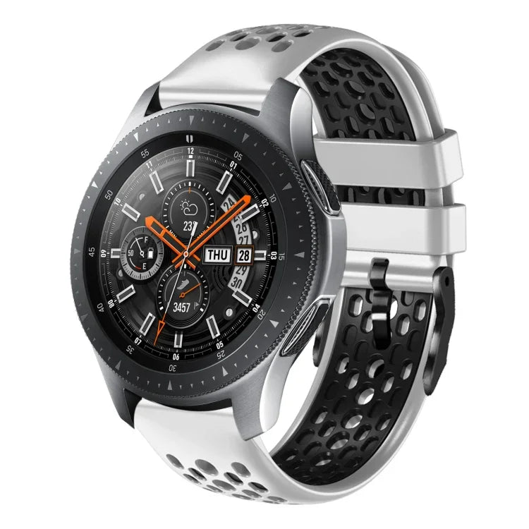 Dây đồng hồ silicone thoáng khí hai màu 22mm, dành cho Samsung Galaxy Watch3 45mm, Samsung Galaxy Watch 46mm, Samsung Gear S3 Classic, Samsung Gear S3 Frontier