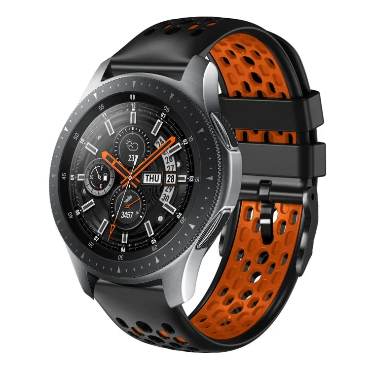 Dây đồng hồ silicone thoáng khí hai màu 22mm, dành cho Samsung Galaxy Watch3 45mm, Samsung Galaxy Watch 46mm, Samsung Gear S3 Classic, Samsung Gear S3 Frontier