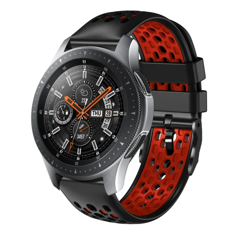 Dây đồng hồ silicone thoáng khí hai màu 22mm, dành cho Samsung Galaxy Watch3 45mm, Samsung Galaxy Watch 46mm, Samsung Gear S3 Classic, Samsung Gear S3 Frontier
