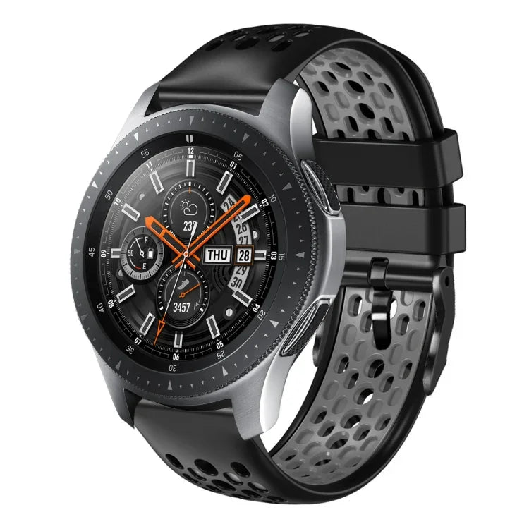 Dây đồng hồ silicone thoáng khí hai màu 22mm, dành cho Samsung Galaxy Watch3 45mm, Samsung Galaxy Watch 46mm, Samsung Gear S3 Classic, Samsung Gear S3 Frontier